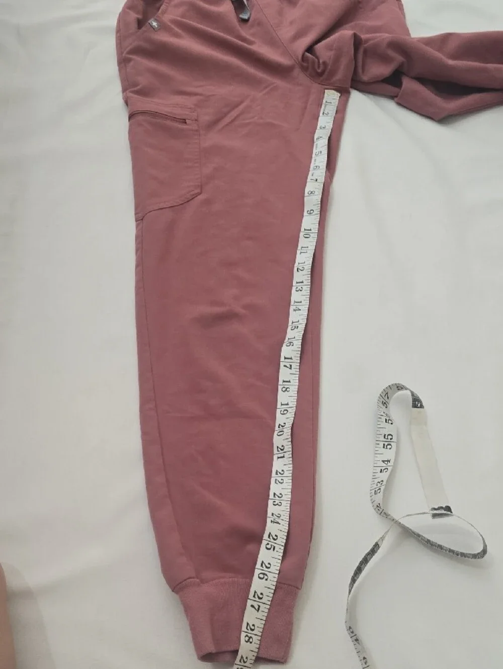 Figs Men's Joggers in Dusty Rose with Gray Drawstring